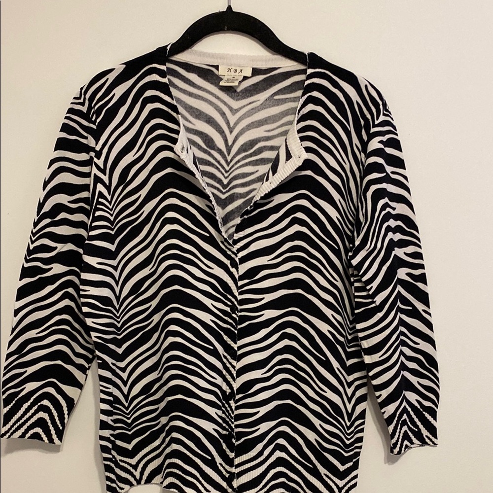 Black and White Zebra Print Women's lightweight sweater
